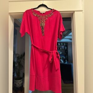 Trina Turk Fuschia dress with tie size 4